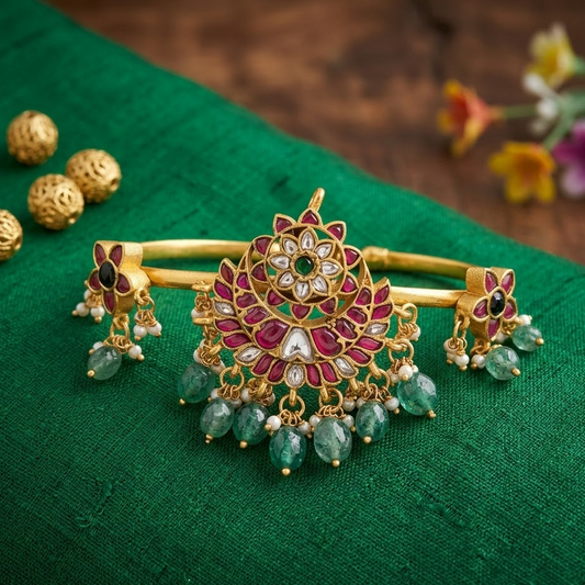 Jadau kundan floral armlet/Vanki/Bajuband