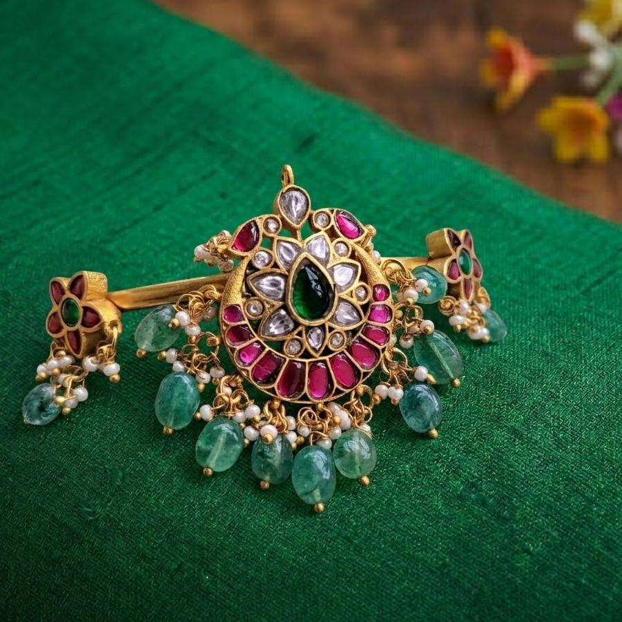 Jadau kundan floral armlet/Vanki/Bajuband