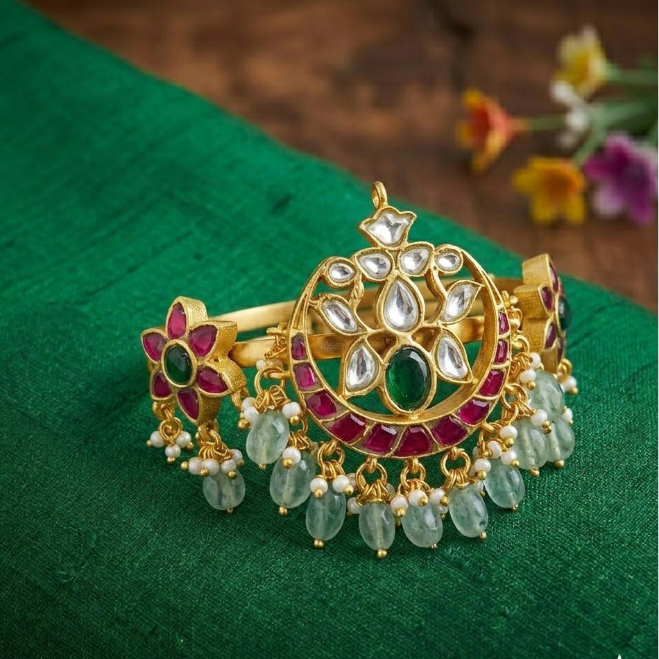 Jadau kundan floral armlet/Vanki/Bajuband