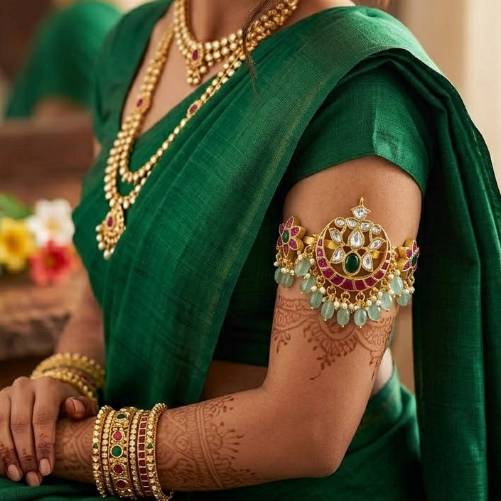 Jadau kundan floral armlet/Vanki/Bajuband