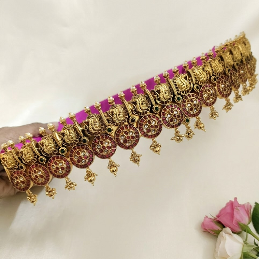 Kemp stone peacock design Bridal Hip belt