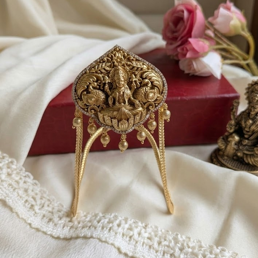 Lakshmi design white stone armlet BajuBand/ Vanki