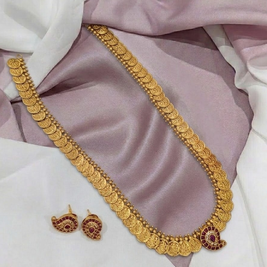 Lakshmi coin/Kaasu Mango pendant necklace
