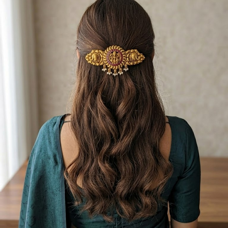 Gold finish lakshmi clip