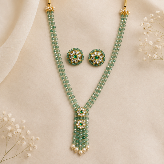 2 Layer Jadau kundan beaded necklace