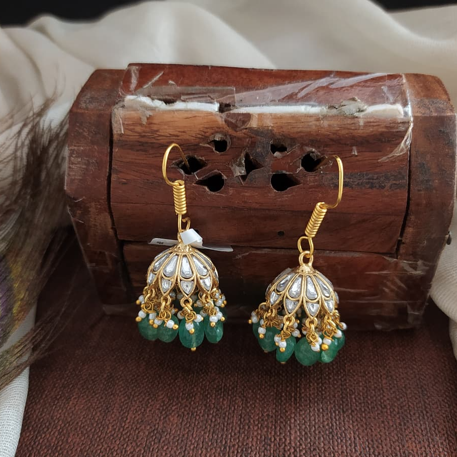 Small Jadau kundan Jumkha White