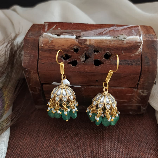 Small Jadau kundan Jumkha White