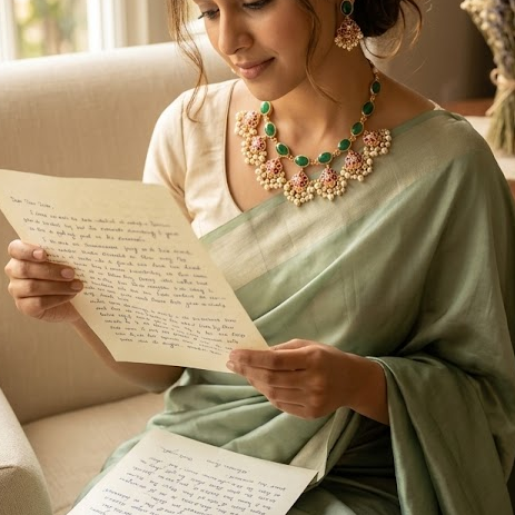 Bold and beautiful Jadau kundan exclusive stone necklace Guttapusulu - Emerald