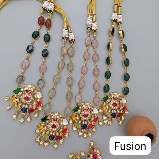 Beautiful Jadau kundan exclusive stone necklace set