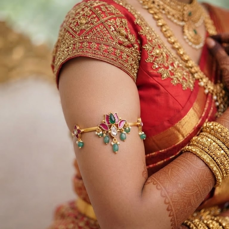 Jadau floral armlet/Bajuband/Vanki
