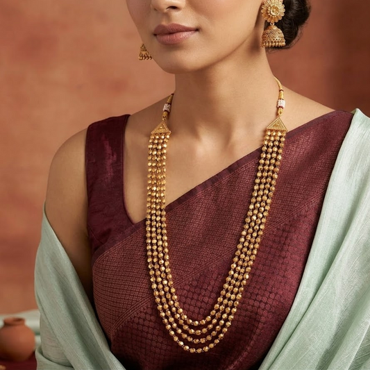 4  layer gold beaded Ashtapailu necklace