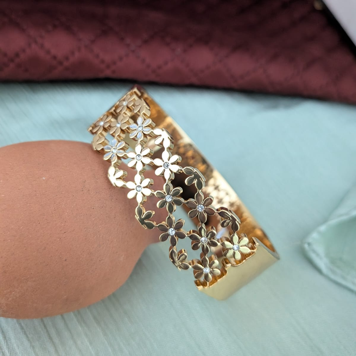 Golden Kada bangle Open type