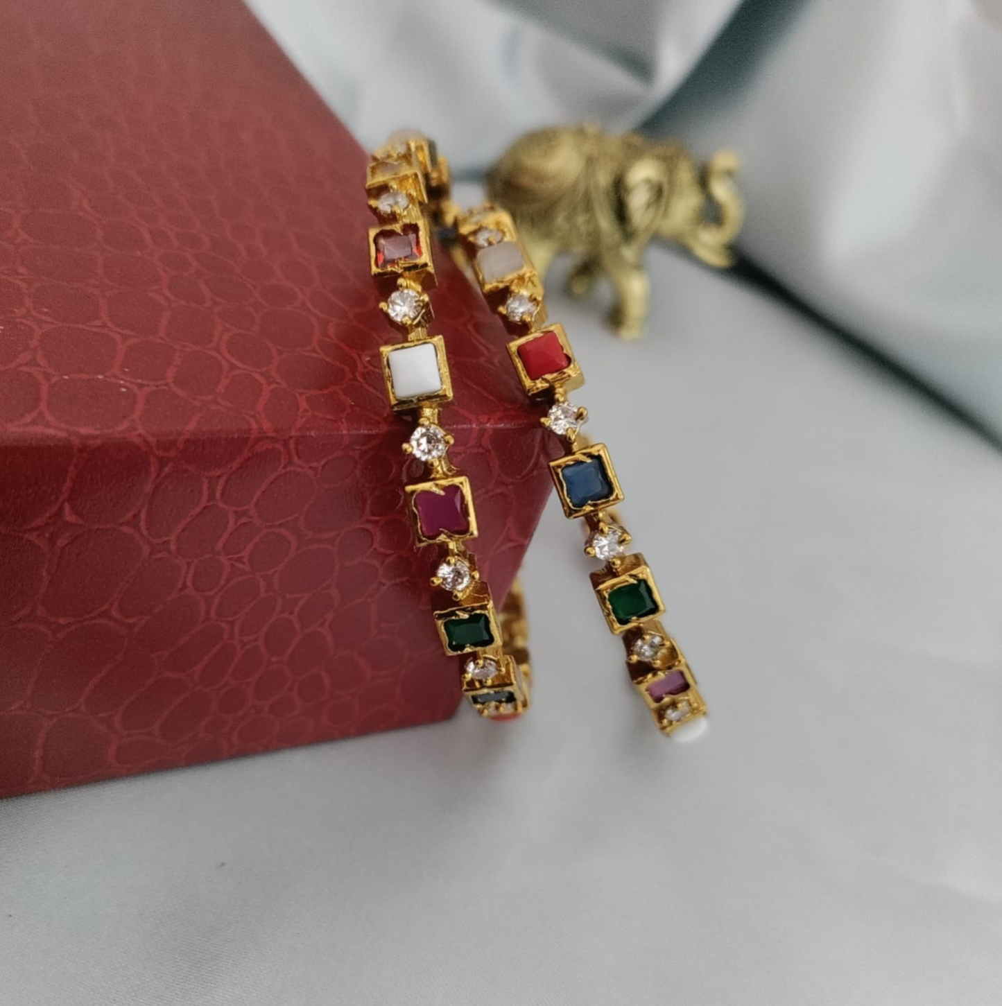 Navratna bangle set - 2 pc
