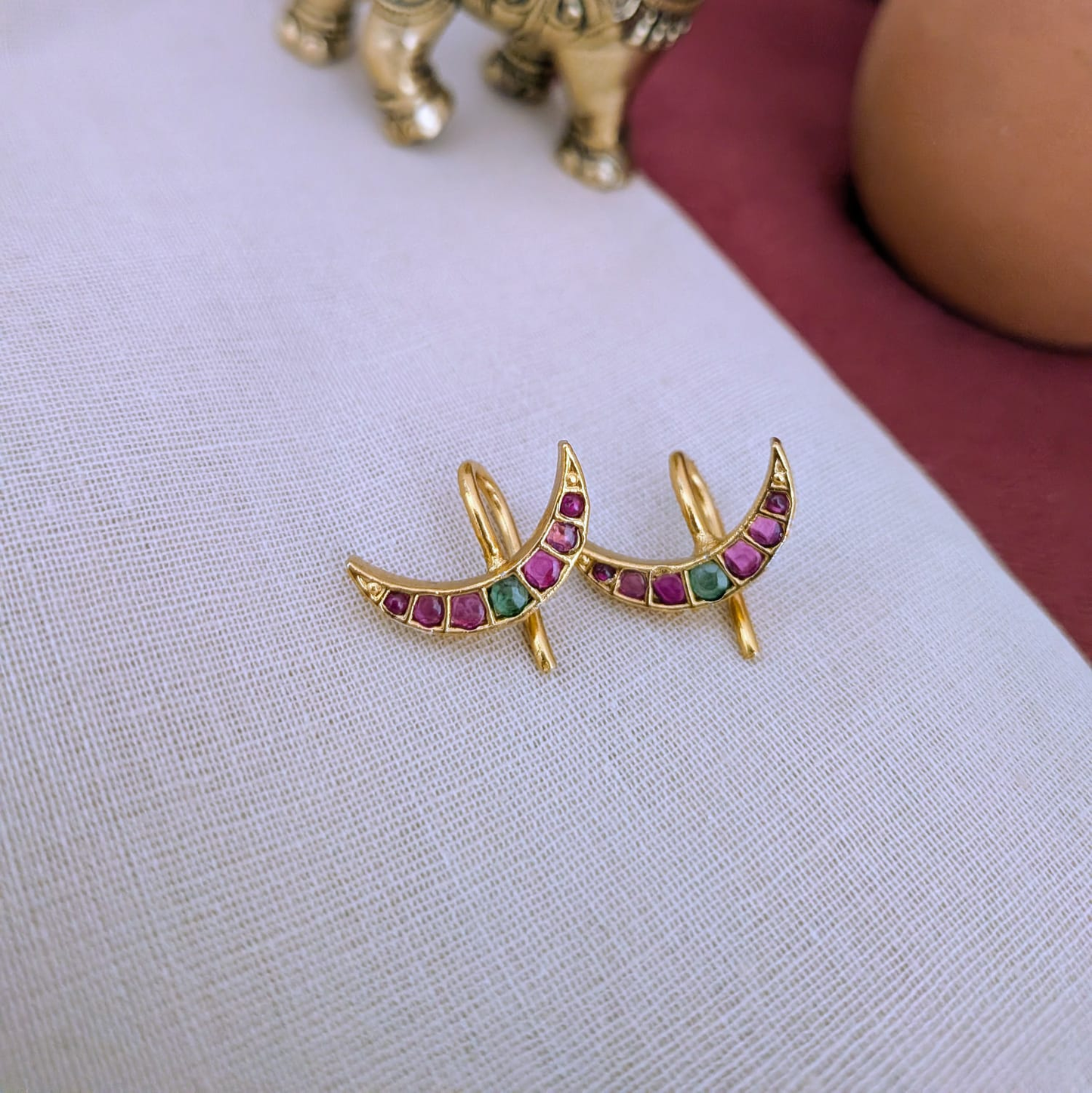 Ruby stone studded Ear cuff