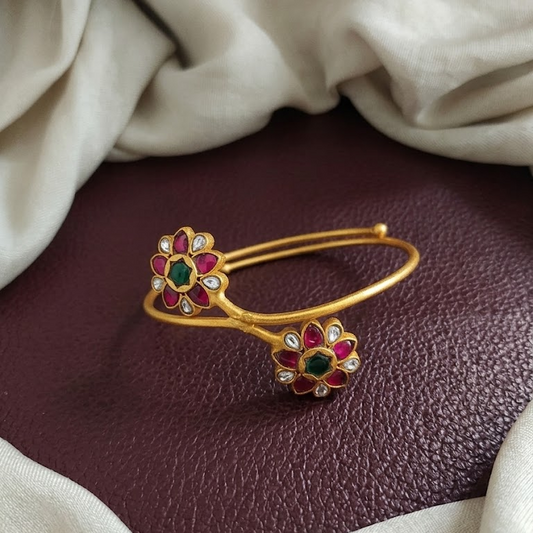 Jadau kundan Twin flower armlet Bajuband Vanki