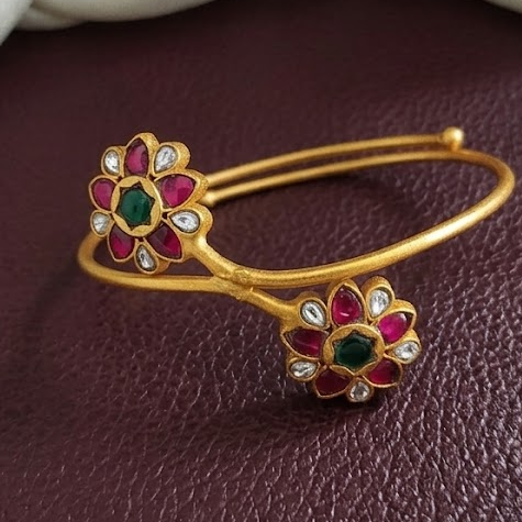 Jadau kundan Twin flower armlet Bajuband Vanki