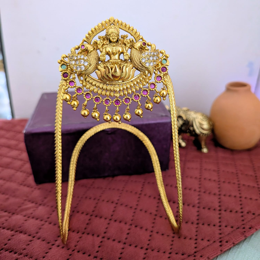 Lakshmi design with kemp stone armlet - Bridal