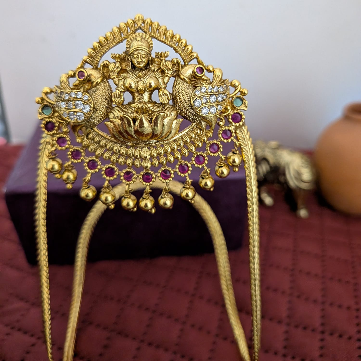 Lakshmi design with kemp stone armlet - Bridal