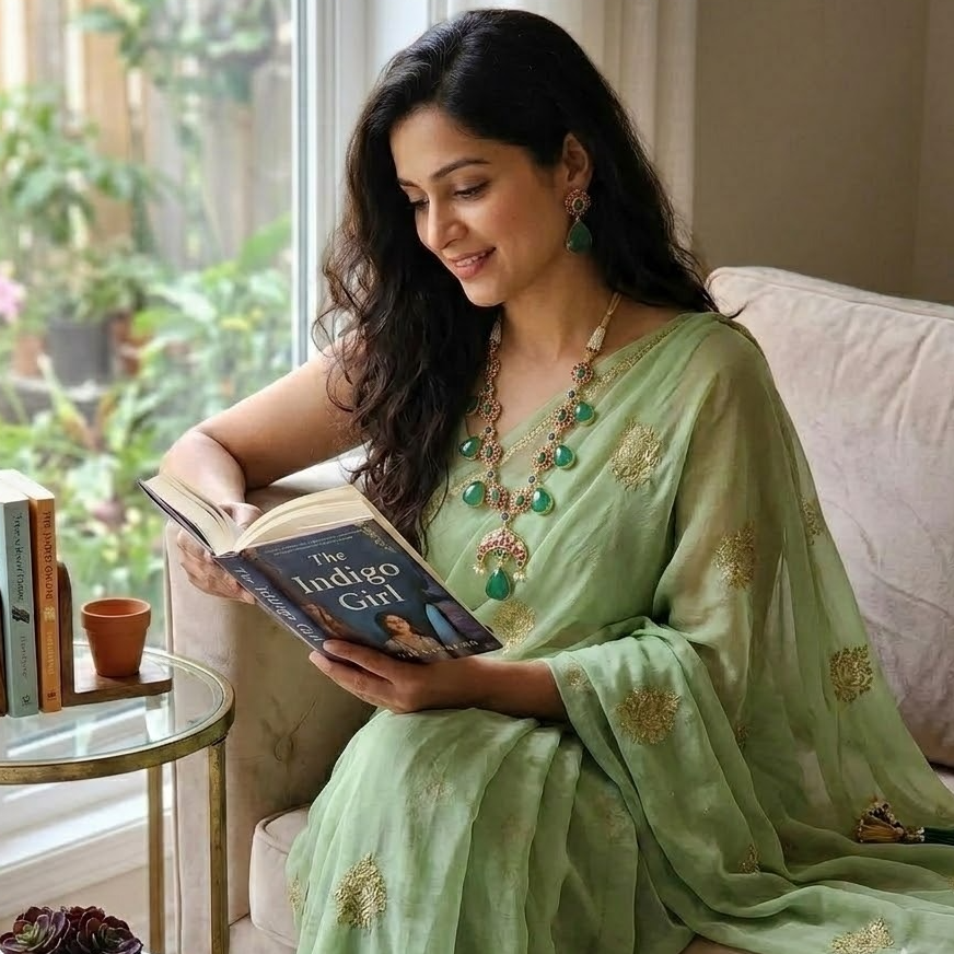 Fusion Jadau kundan exclusive stone necklace Emerald