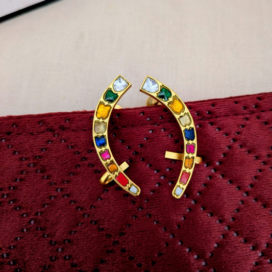 Jadau kundan multi color earcuff
