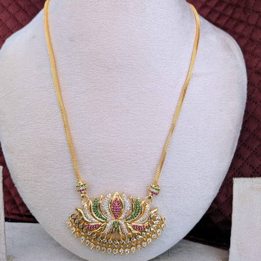 Pendant Chain - Lotus microplated long chain