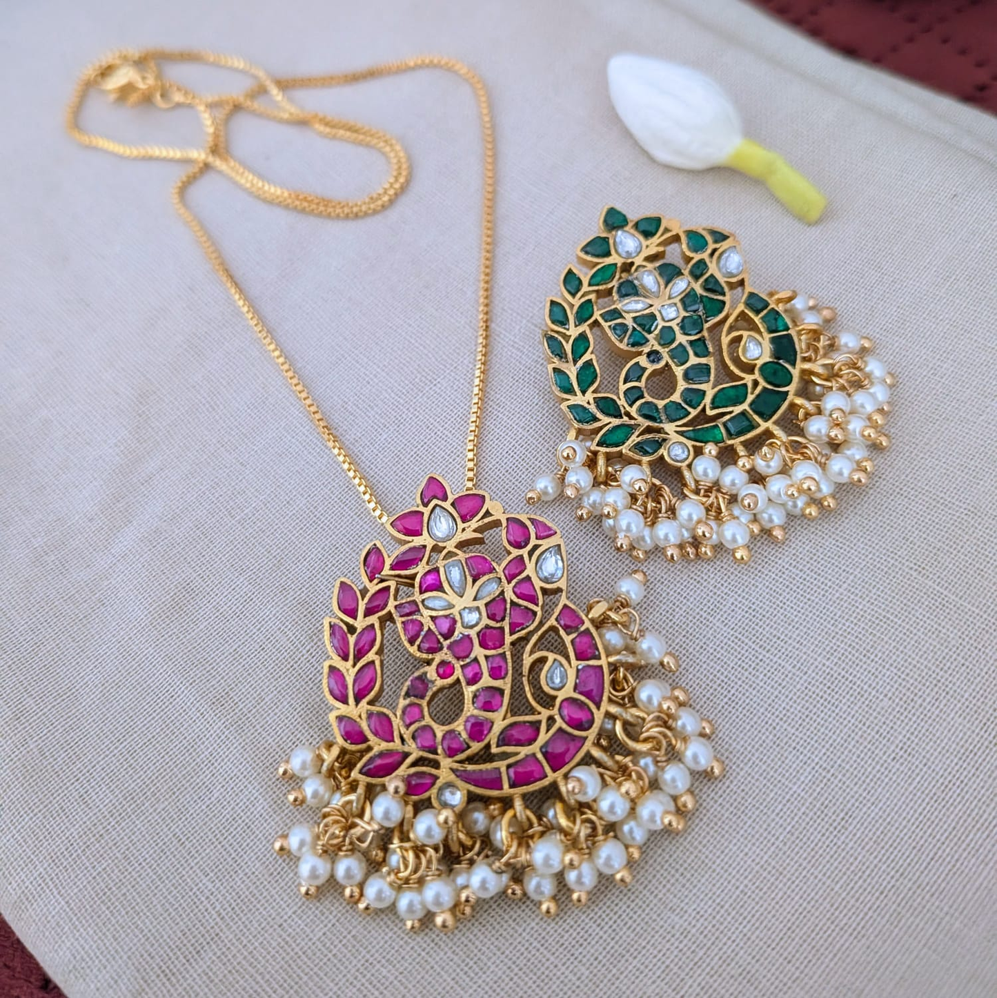 Jadau kundan Ganesha pendant Chain