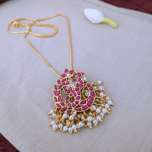Jadau kundan Ganesha pendant Chain