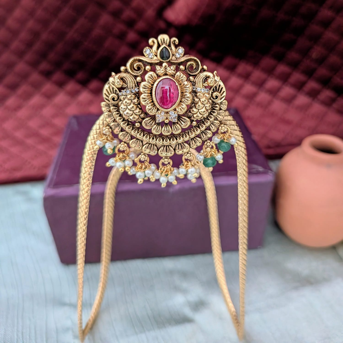 Nakshi work Non-idol floral armlet/Bajuband/Vanki