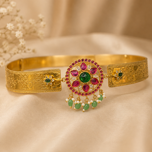 Jadau kundan pendant Hipbelt