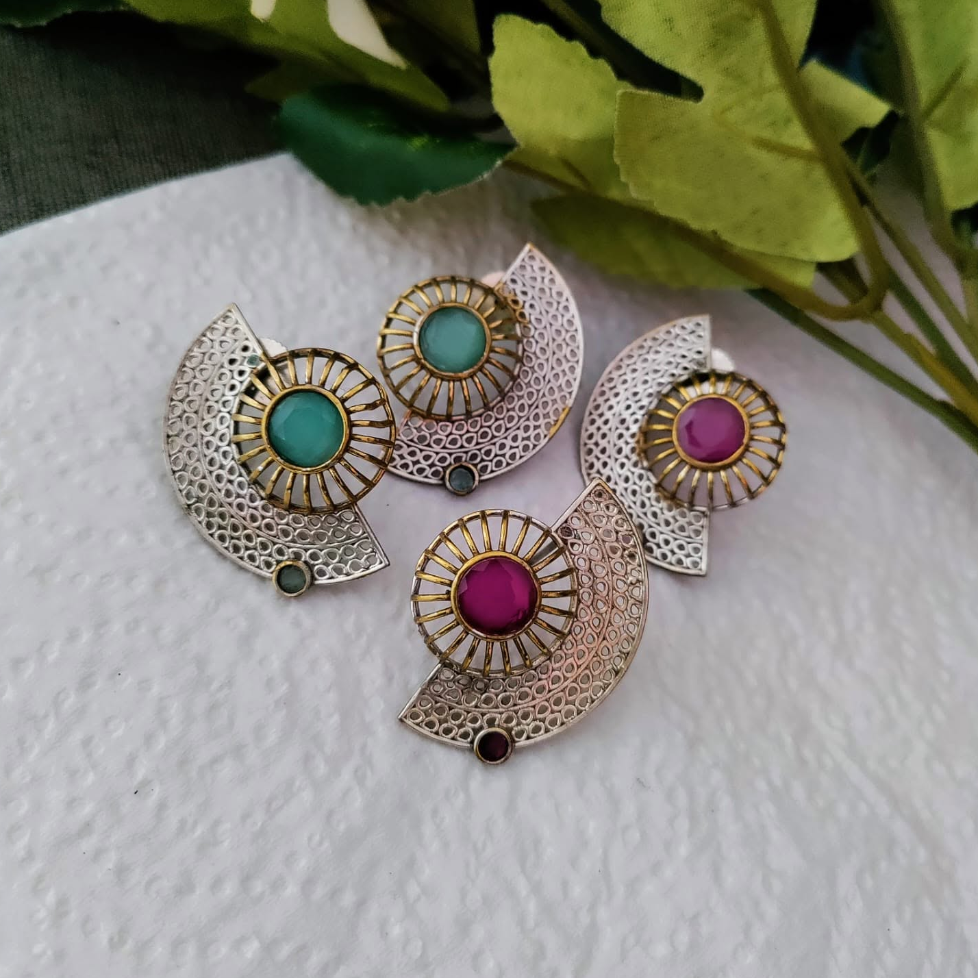 Ruby Sone  Dualtone Earring