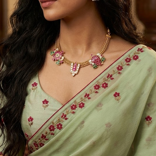 Jadau kundan Namam Venkatachalapathy necklace set