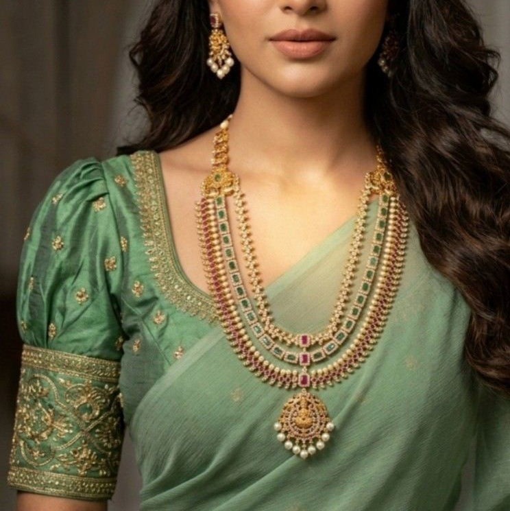 3 layered Kemp Bridal Necklace Set