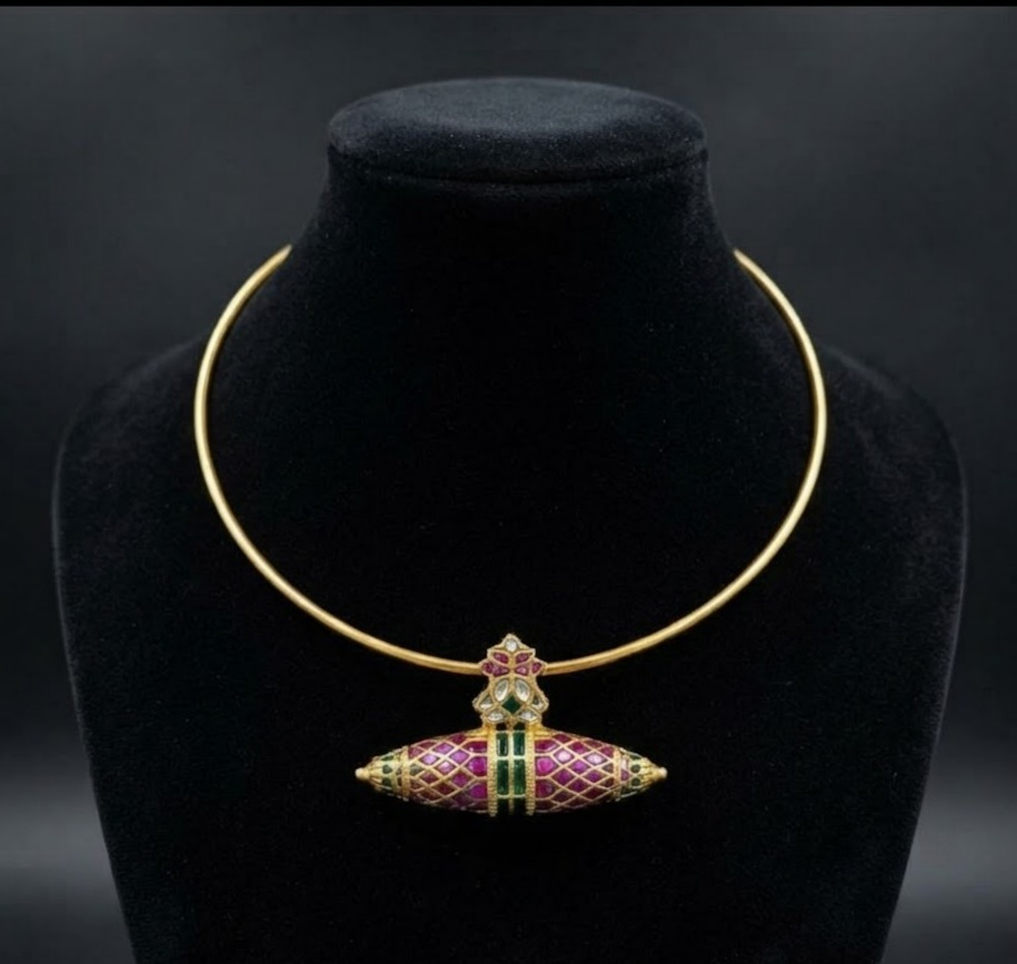 Jadau kundan Ruby Stone Hasli