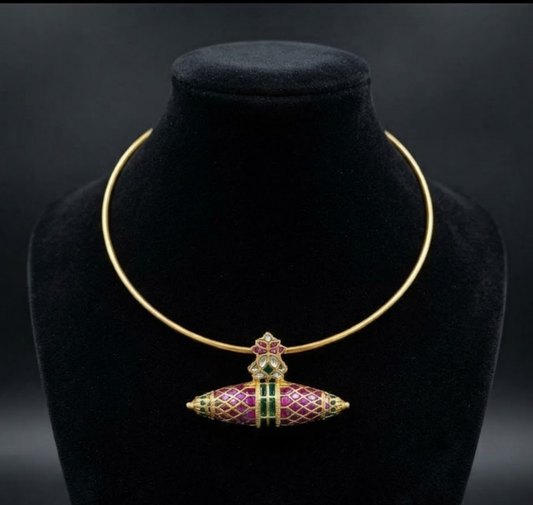 Jadau kundan Ruby Stone Hasli