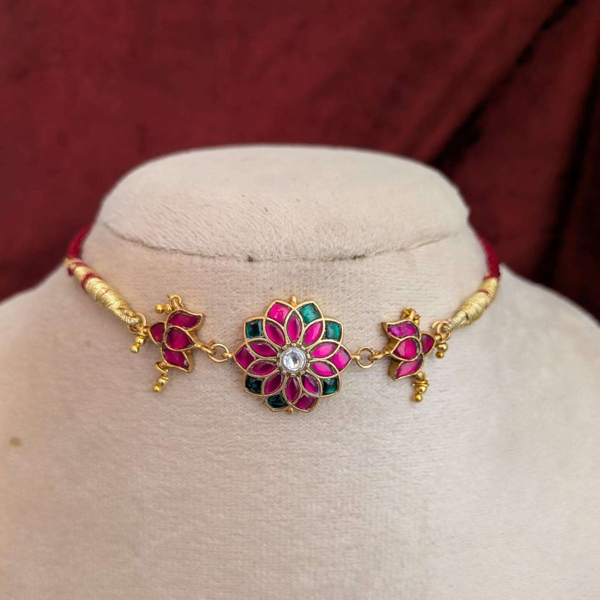 Jadau kundan Ruby floral choker