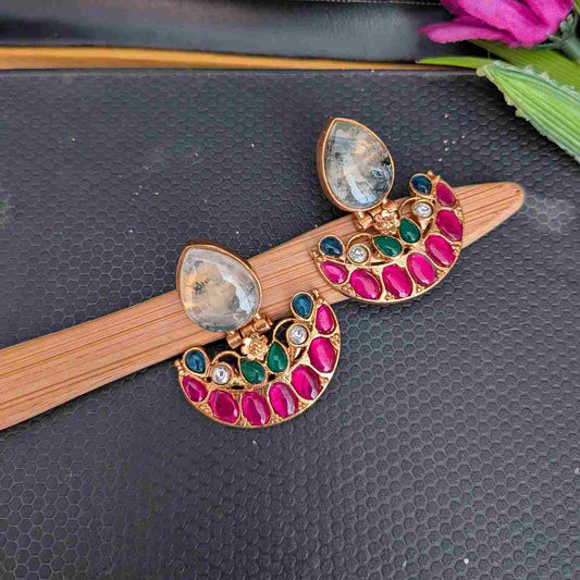 Jadau Prehnite Baali earring
