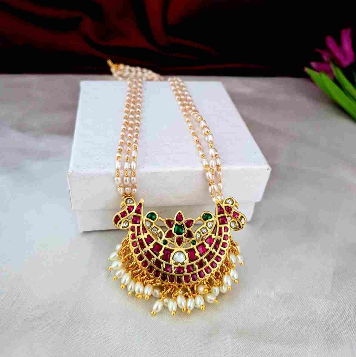 Cute Pendant Pearl Haram (Muthyala Haram)
