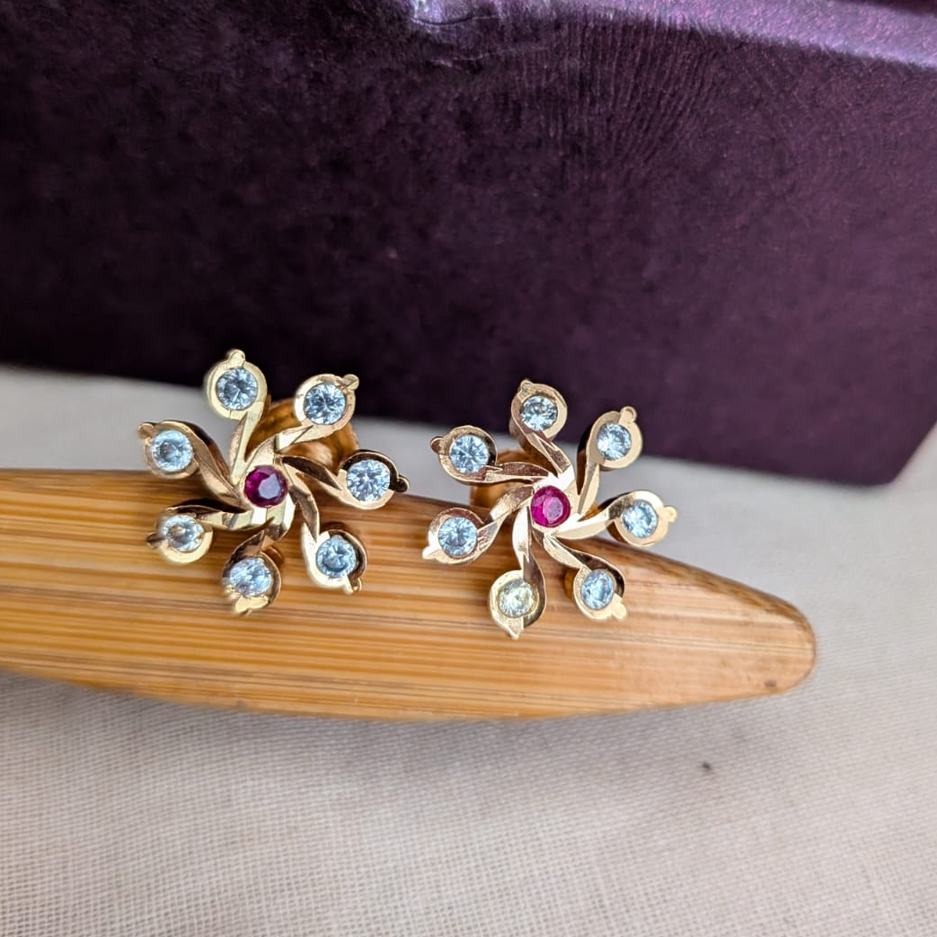 Flower Stone Impon Stud