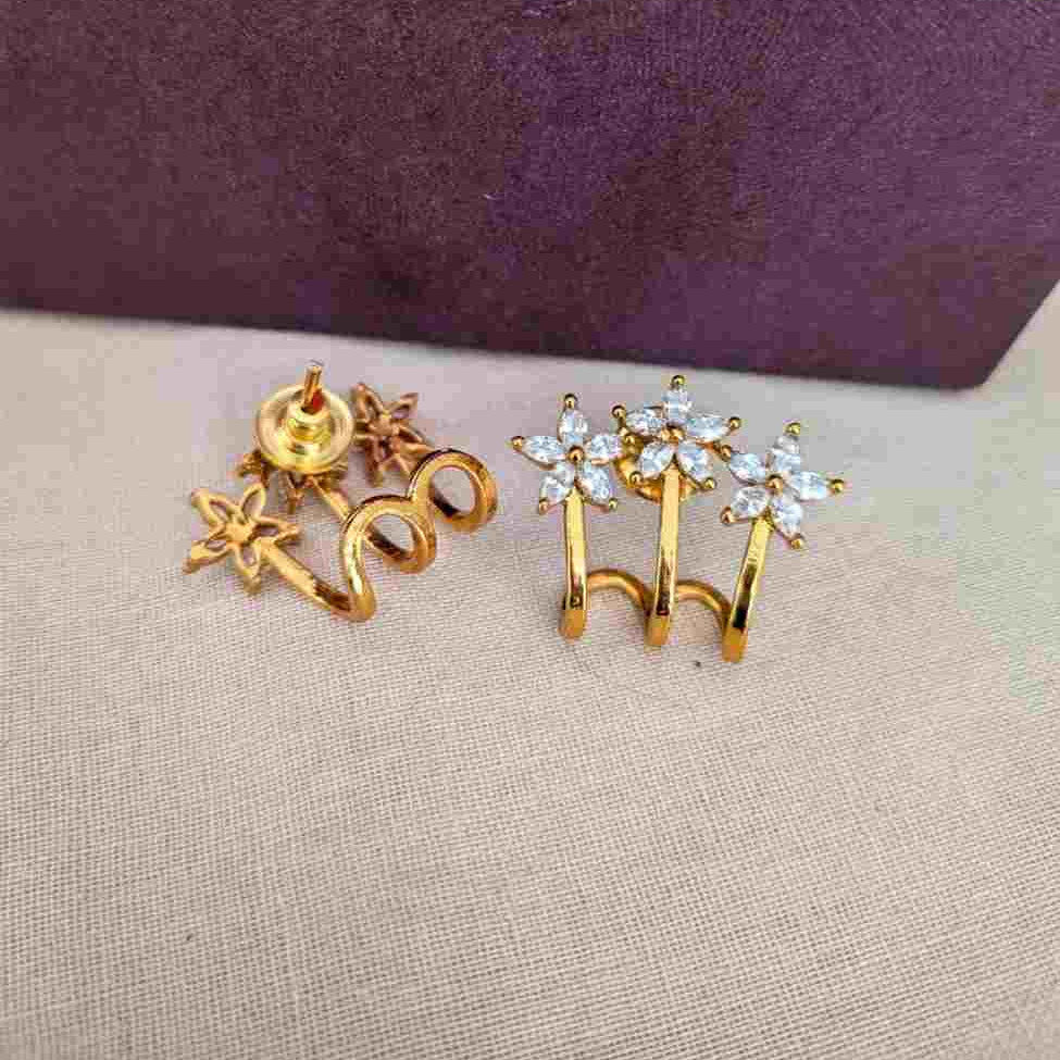 3 Flower Stone Earring