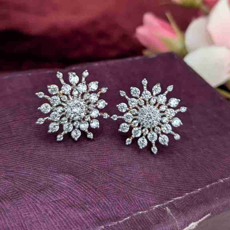 White AD  Stone Earring