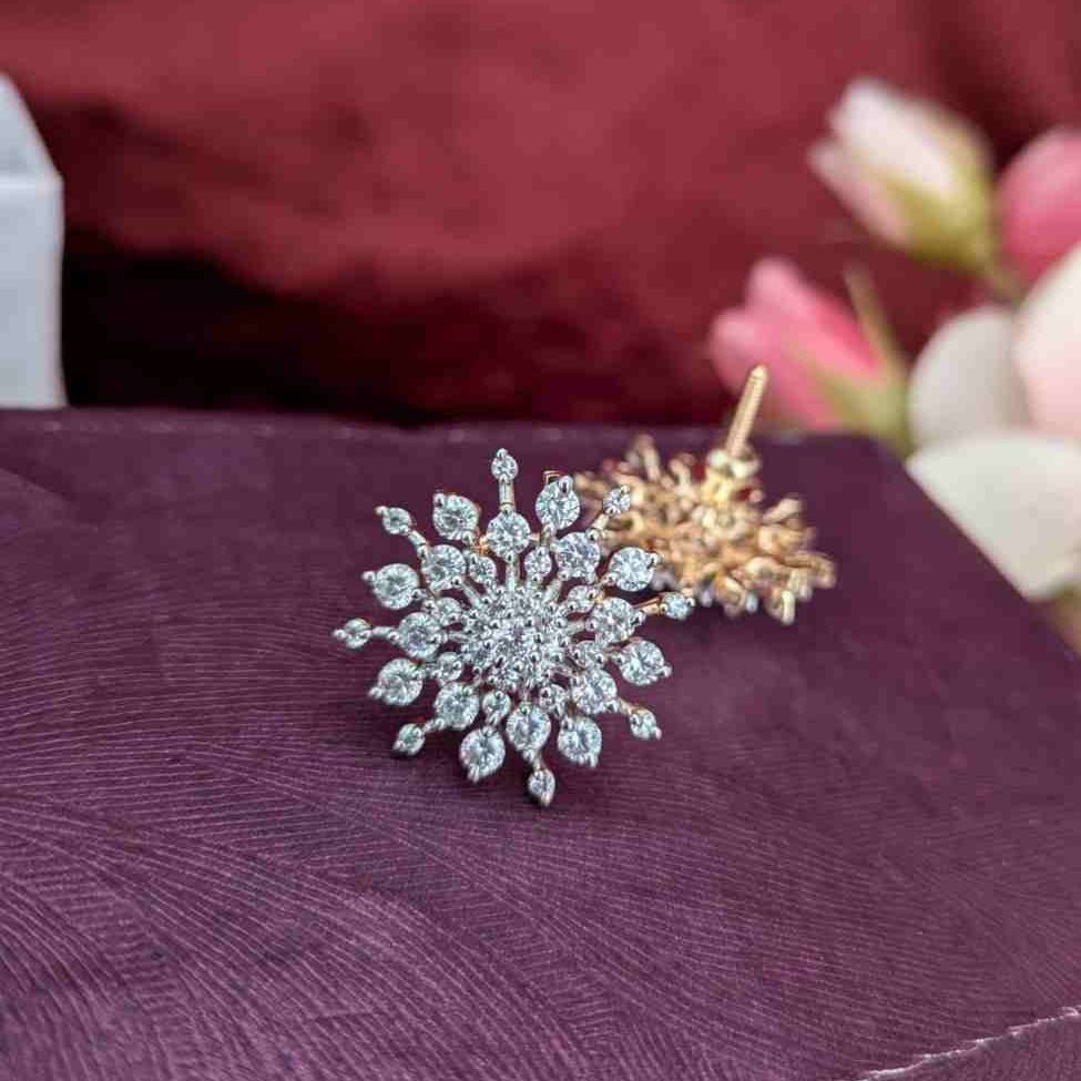 White AD  Stone Earring