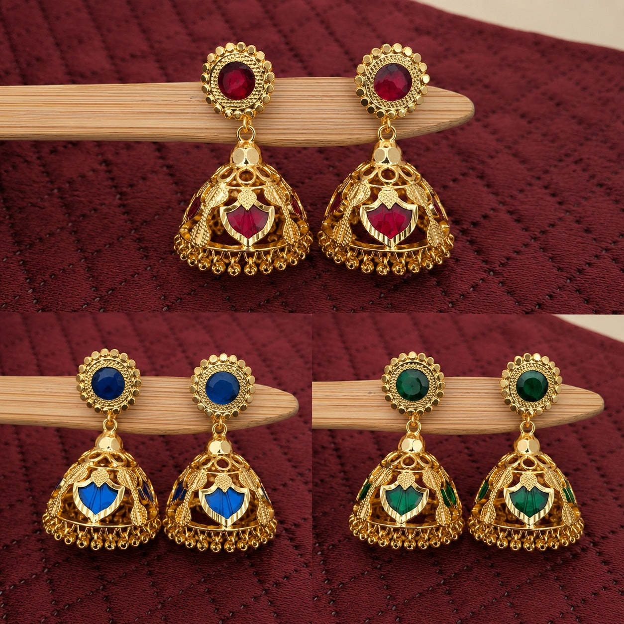 Microplated Palaka Jhumkas