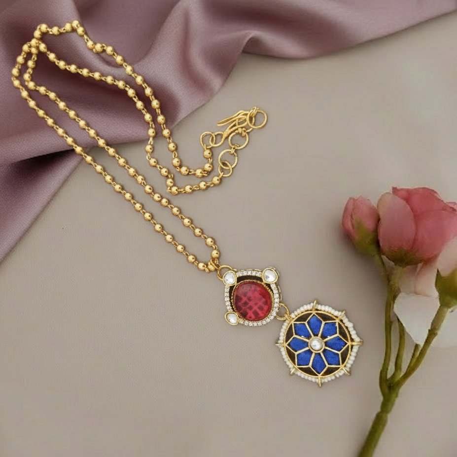 Jadau kundan pendant chain